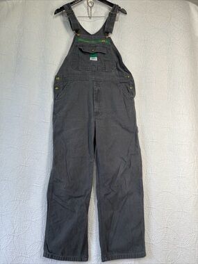 Liberty Overalls Mens 34x30 Gray Duck Canvas Workwear Carpenter Bibs Fits 36x27